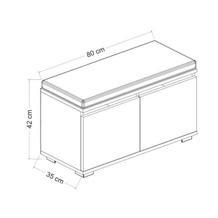 Παπουτσοθήκη DRAGO 42x80 cm λευκό/μαύρο