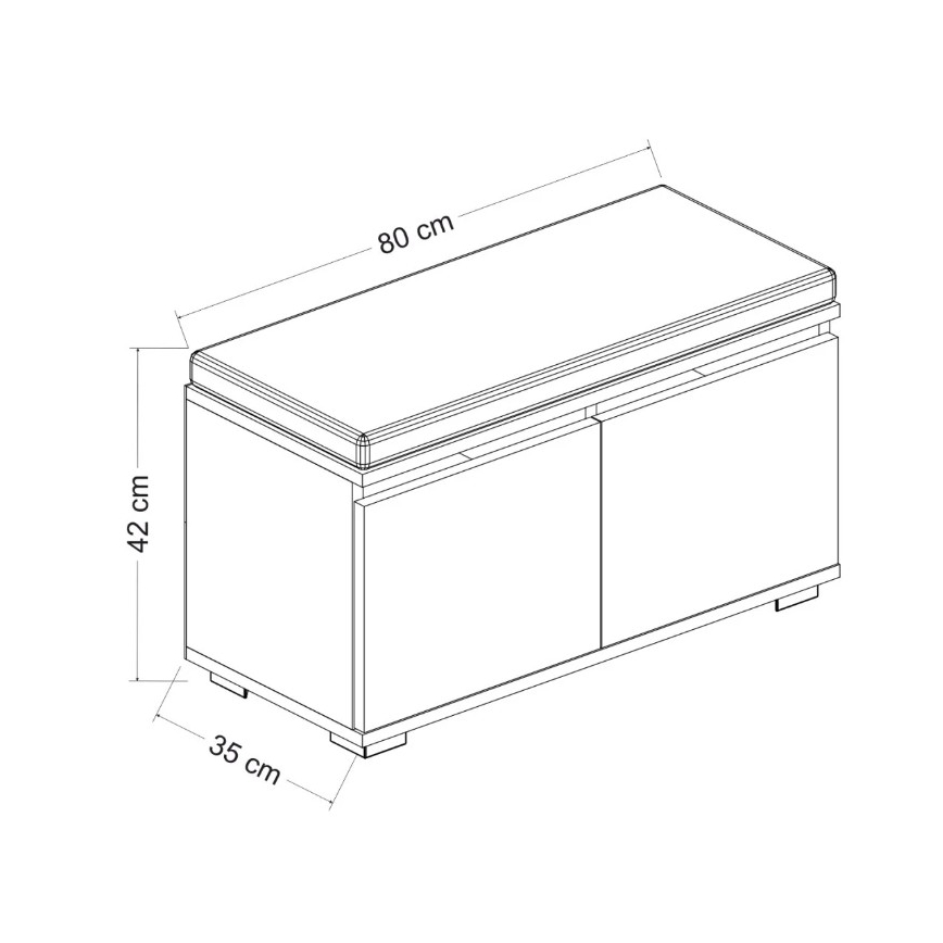 Παπουτσοθήκη DRAGO 42x80 cm λευκό/μαύρο