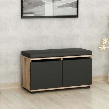 Παπουτσοθήκη DRAGO 42x80 cm μαύρο/καρυδιά