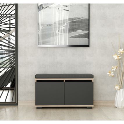 Παπουτσοθήκη DRAGO 42x80 cm μαύρο/καρυδιά