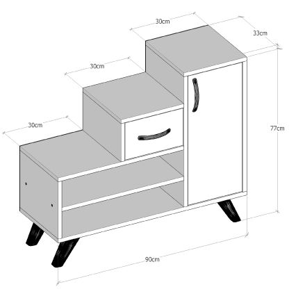 Παπουτσοθήκη RETRO 77x90 cm μπεζ/λευκή