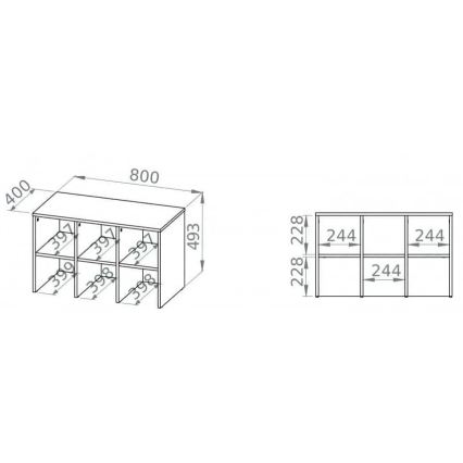 Παπουτσοθήκη SARPA 50x80 cm λευκό/καφέ