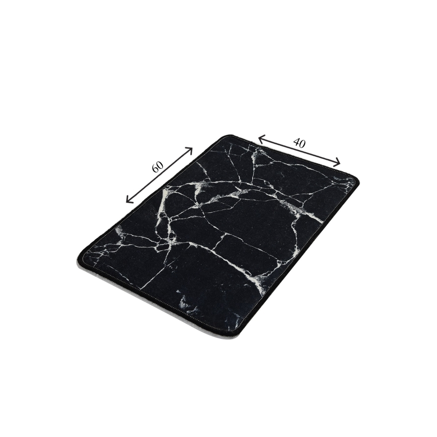 Πατάκι μπάνιου MARBLE 40x60 cm μαύρο