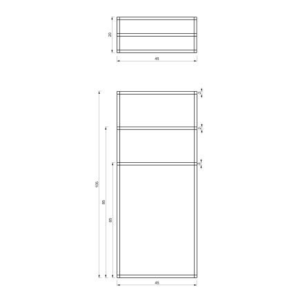 Πετσετοθήκη 105x45 cm μαύρο