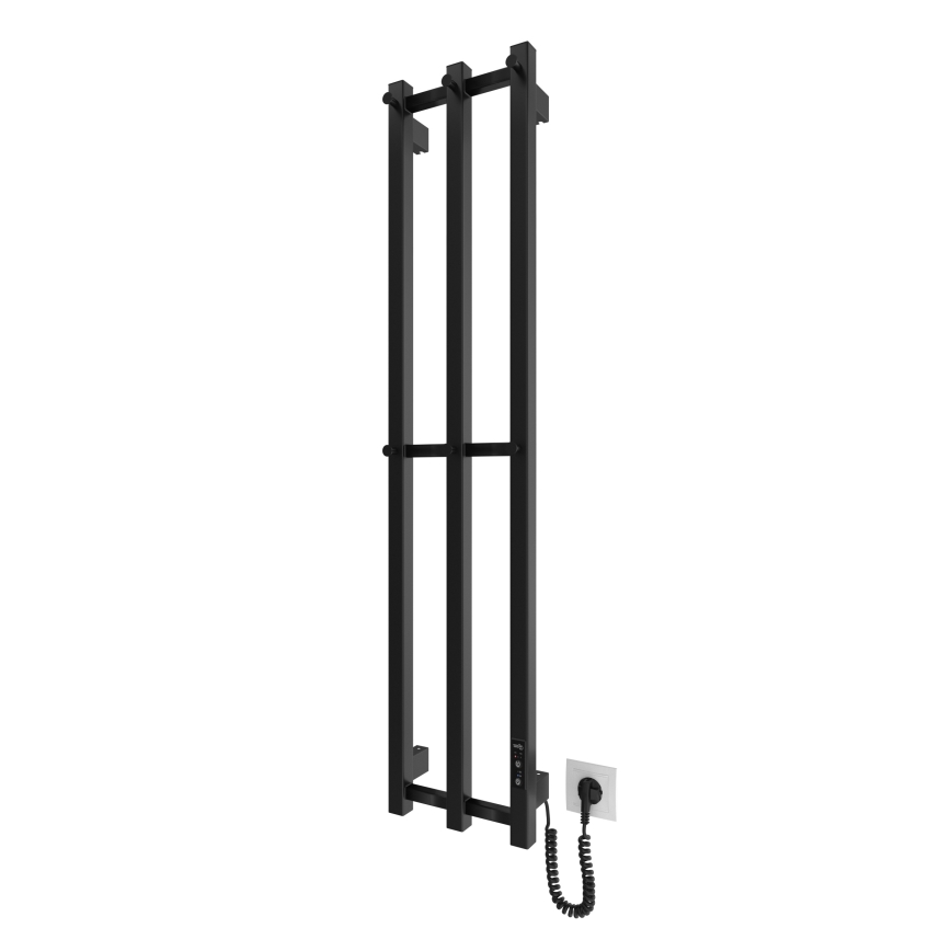 Πετσετοκρεμάστρα μπάνιου HF SLIM 110W/230V 117x25 cm μαύρο γωνιακή