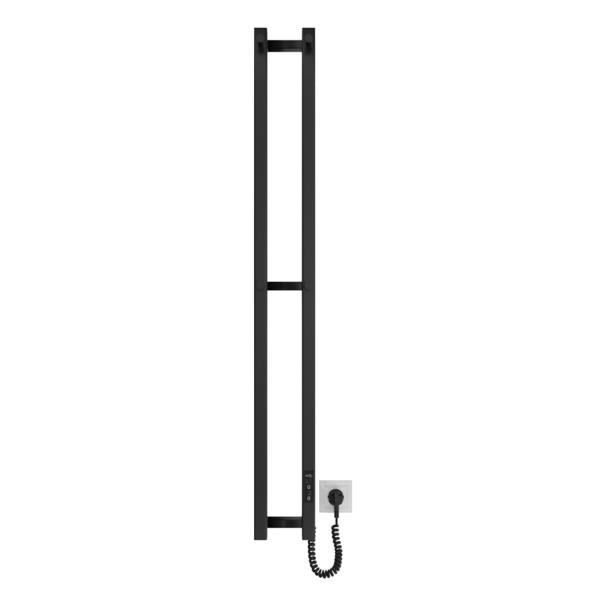 Πετσετοκρεμάστρα μπάνιου HF SLIM 80W/230V 117x14 cm μαύρο γωνιακή