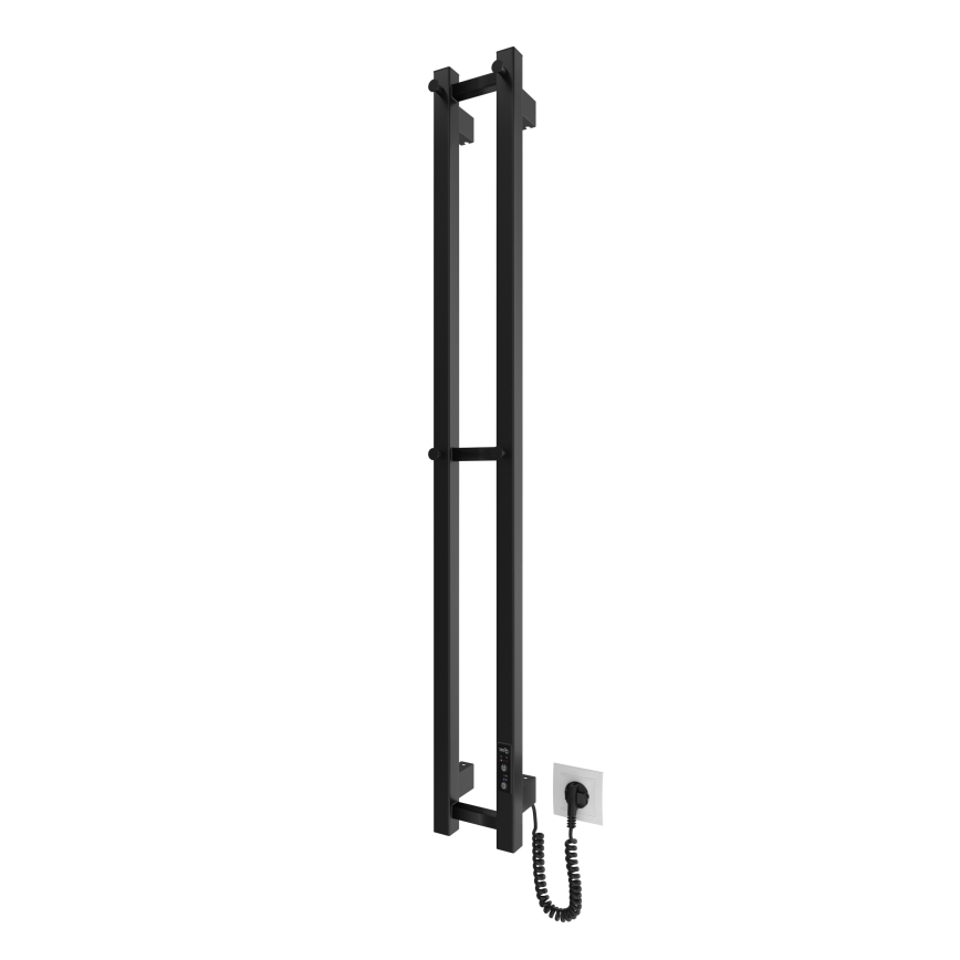 Πετσετοκρεμάστρα μπάνιου HF SLIM 80W/230V 117x14 cm μαύρο γωνιακή