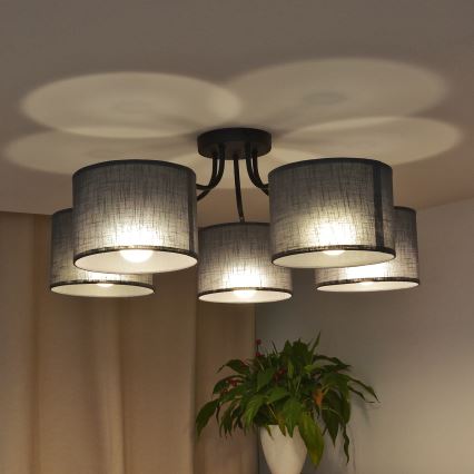 Πλαφονιέρα ALBA 5xE27/15W/230V γκρι