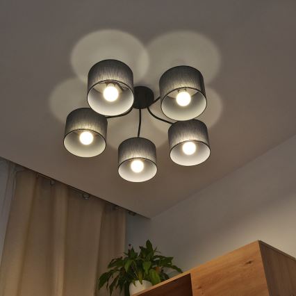 Πλαφονιέρα ALBA 5xE27/15W/230V γκρι