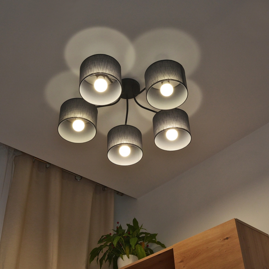 Πλαφονιέρα ALBA 5xE27/15W/230V γκρι