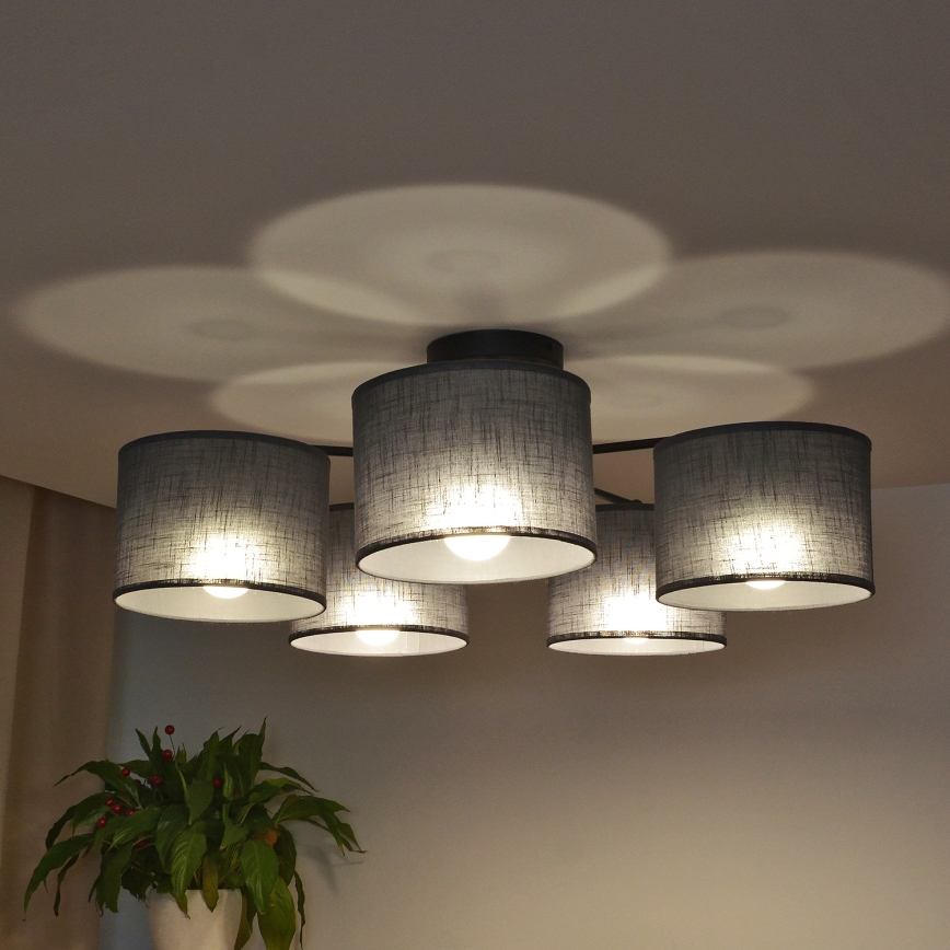 Πλαφονιέρα ALBA 5xE27/15W/230V γκρι