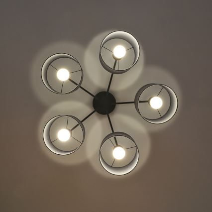 Πλαφονιέρα ALBA 5xE27/15W/230V γκρι