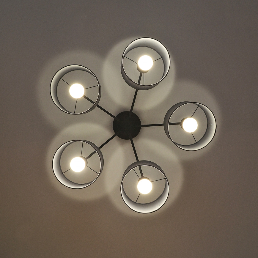Πλαφονιέρα ALBA 5xE27/15W/230V γκρι