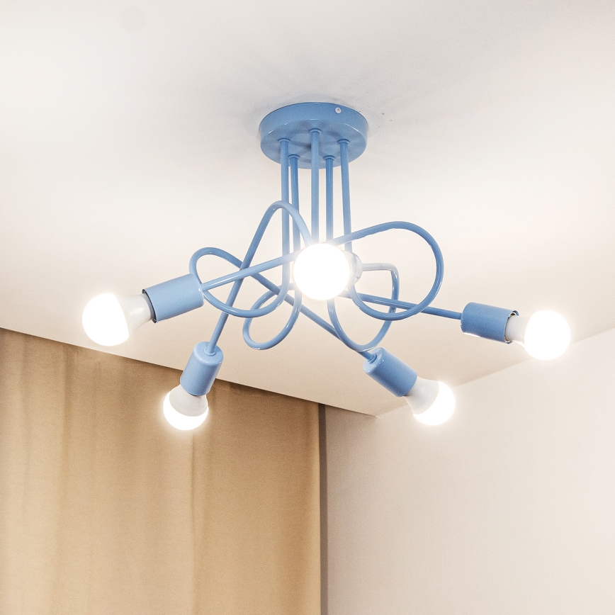 Πλαφονιέρα OXFORD 5xE27/15W/230V μπλε