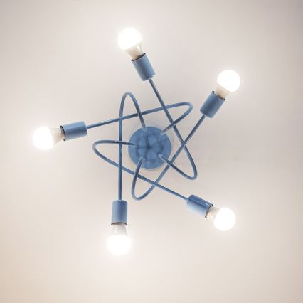 Πλαφονιέρα OXFORD 5xE27/15W/230V μπλε