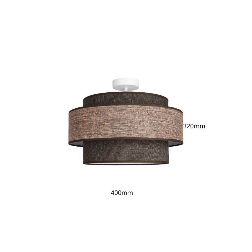 Πλαφονιέρα οροφής GRACE 1xE27/60W/230V διάμετρος 40 cm καφέ/μπεζ
