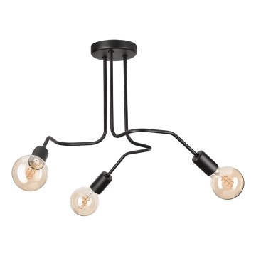 Πλαφονιέρα οροφής MATYLDA 3xE27/60W/230V μαύρο