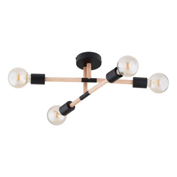 Πλαφονιέρα οροφής OTELLO 4xE27/15W/230V μαύρο/μπεζ