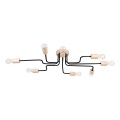 Πλαφονιέρα οροφής TIMBO 8xE27/15W/230V μαύρο/μπεζ/οξιά