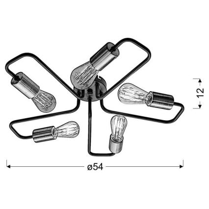Πλαφονιέρα πολύφωτο HERPE 5xE27/60W/230V
