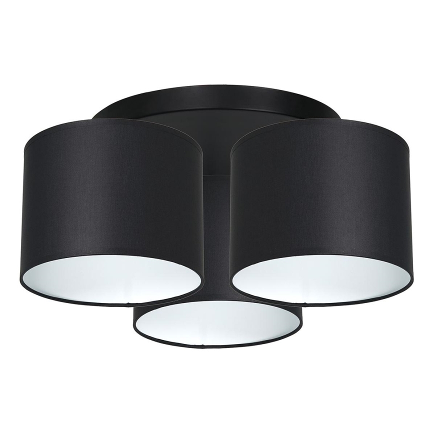 Πλαφονιέρα ARDEN 3xE27/60W/230V μαύρο/λευκό