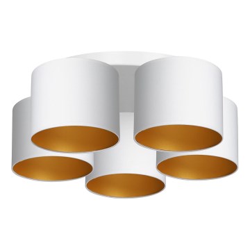 Πλαφονιέρα ARDEN 5xE27/60W/230V λευκό/χρυσό