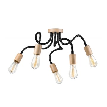Πλαφονιέρα CAMERON 5xE27/60W/230V οξιά
