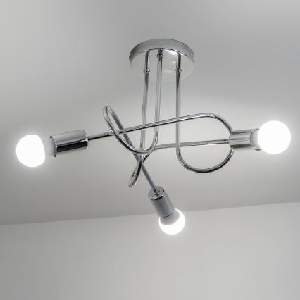 Πλαφονιέρα OXFORD 3xE27/15W/230V γυαλιστερό χρώμιο