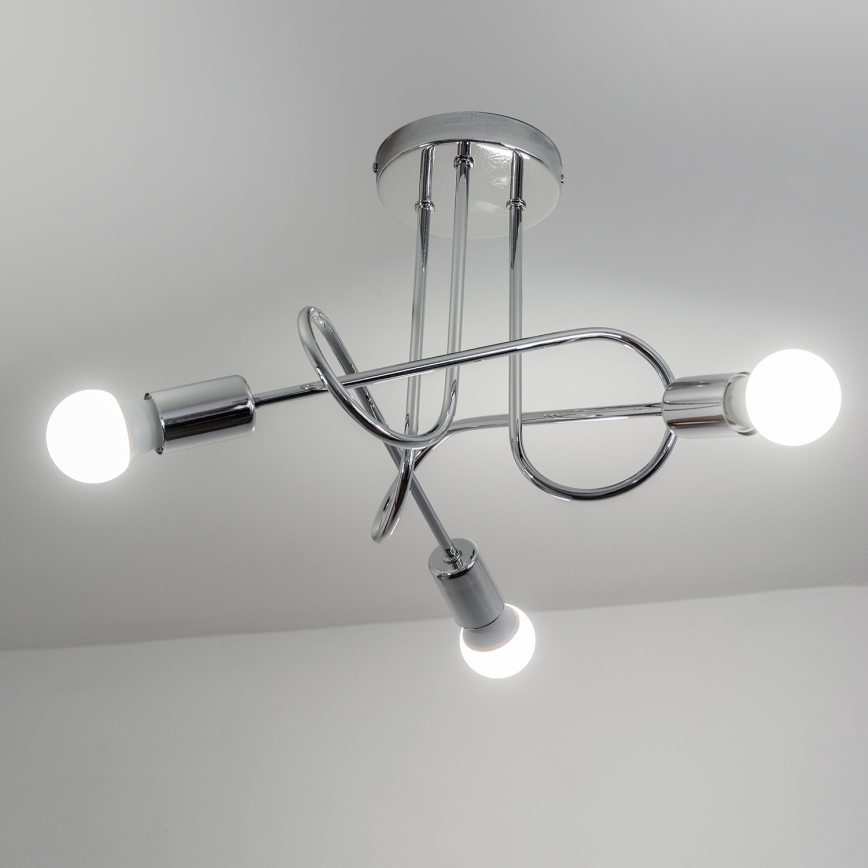 Πλαφονιέρα OXFORD 3xE27/15W/230V γυαλιστερό χρώμιο