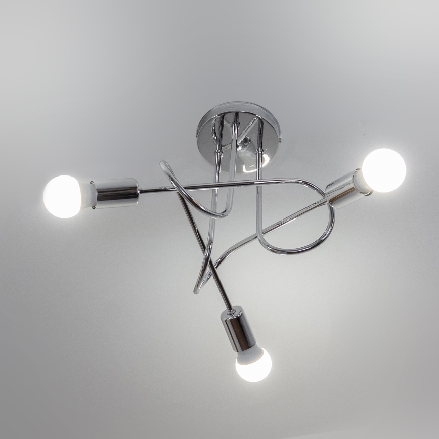 Πλαφονιέρα OXFORD 3xE27/15W/230V γυαλιστερό χρώμιο