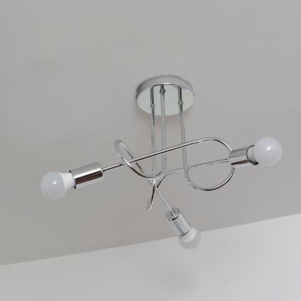 Πλαφονιέρα OXFORD 3xE27/15W/230V γυαλιστερό χρώμιο