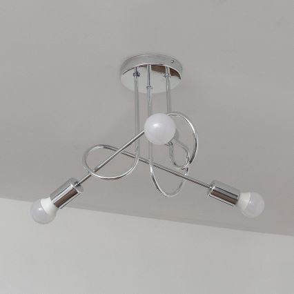 Πλαφονιέρα OXFORD 3xE27/15W/230V γυαλιστερό χρώμιο