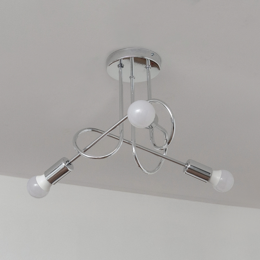 Πλαφονιέρα OXFORD 3xE27/15W/230V γυαλιστερό χρώμιο