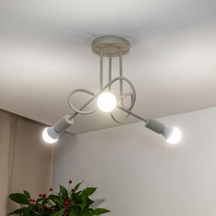 Πλαφονιέρα OXFORD 3xE27/15W/230V κρεμ