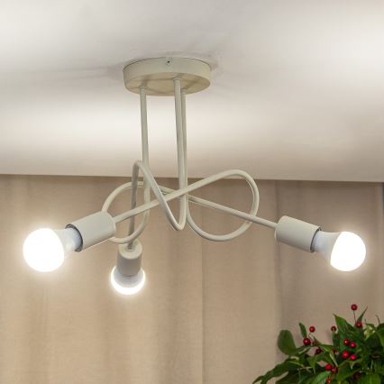 Πλαφονιέρα OXFORD 3xE27/15W/230V κρεμ