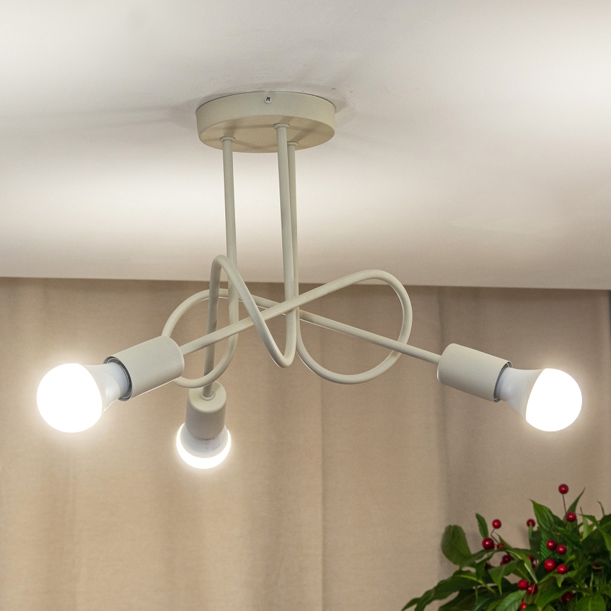 Πλαφονιέρα OXFORD 3xE27/15W/230V κρεμ
