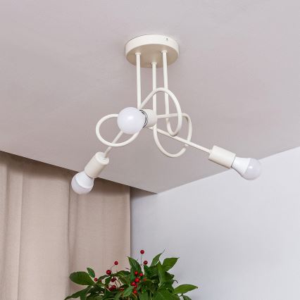 Πλαφονιέρα OXFORD 3xE27/15W/230V κρεμ