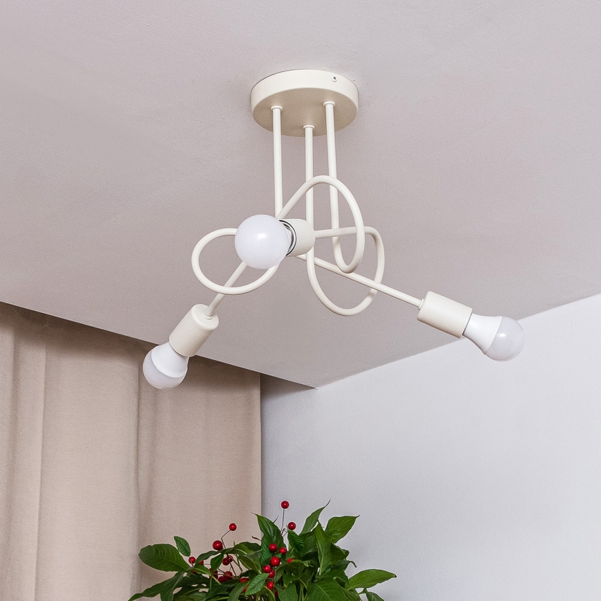 Πλαφονιέρα OXFORD 3xE27/15W/230V κρεμ