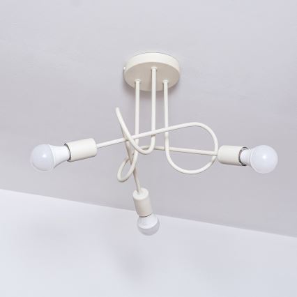 Πλαφονιέρα OXFORD 3xE27/15W/230V κρεμ