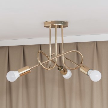 Πλαφονιέρα OXFORD 3xE27/15W/230V χρυσή