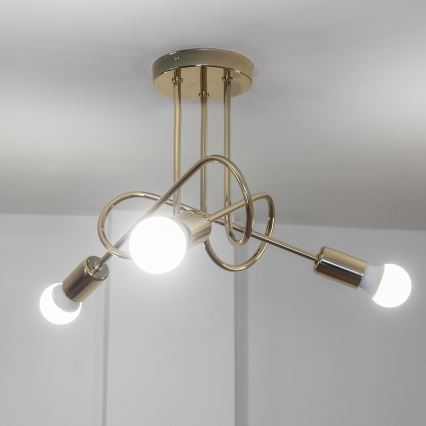 Πλαφονιέρα OXFORD 3xE27/15W/230V χρυσή