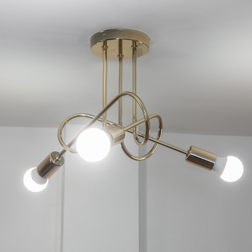 Πλαφονιέρα OXFORD 3xE27/15W/230V χρυσή