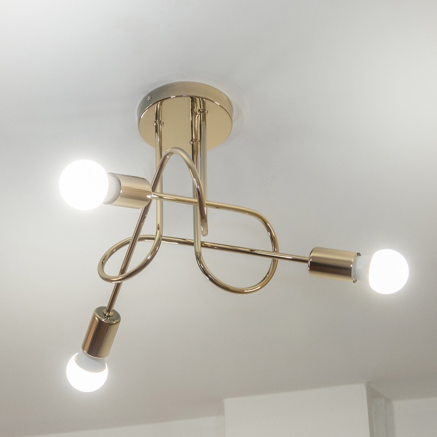 Πλαφονιέρα OXFORD 3xE27/15W/230V χρυσή