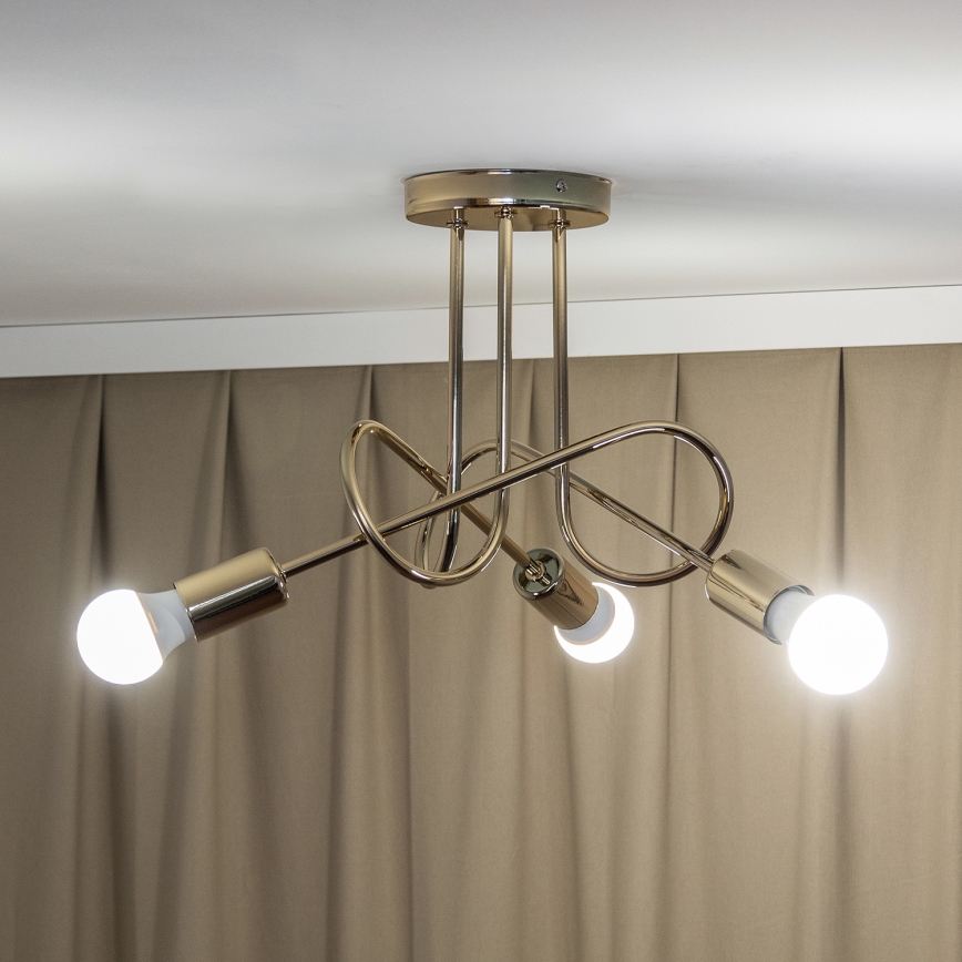 Πλαφονιέρα OXFORD 3xE27/15W/230V χρυσή
