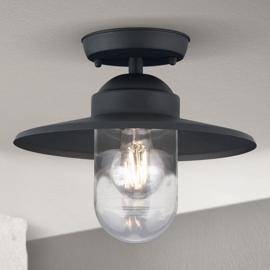 Πλαφονιέρα εξωτερικού χώρου EDWARD 1xE27/60W/230V IP44 μαύρο