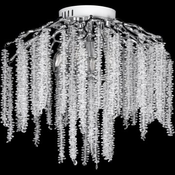 Πλαφονιέρα οροφής 6xE14/60W/230V + 3xLED/3W διάμετρος 54 cm γυαλιστερό χρώμιο