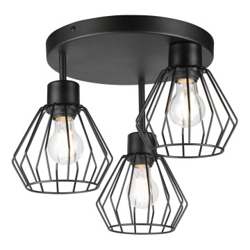 Πλαφονιέρα οροφής AUDREY 3xE27/60W/230V μαύρο