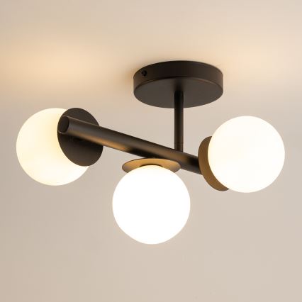 Πλαφονιέρα οροφής AVOLA 3xG9/12W/230V μαύρο