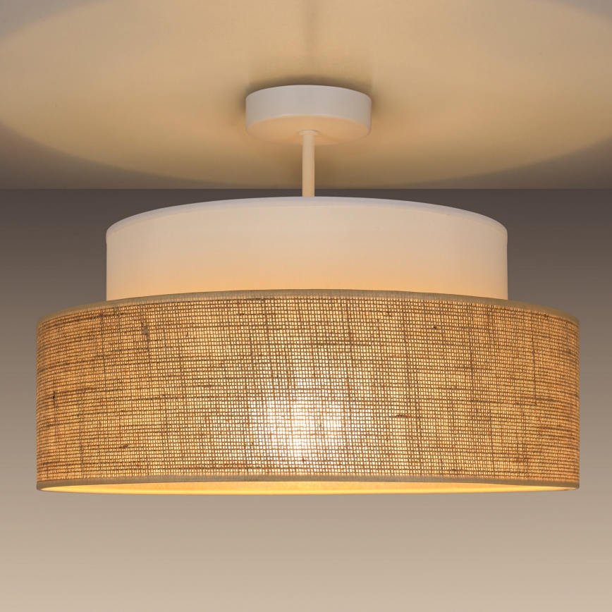 Πλαφονιέρα οροφής BOHO 1xE27/60W/230V διάμετρος 40 cm λευκό/μπεζ