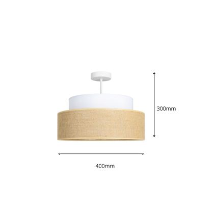 Πλαφονιέρα οροφής BOHO 1xE27/60W/230V διάμετρος 40 cm λευκό/μπεζ